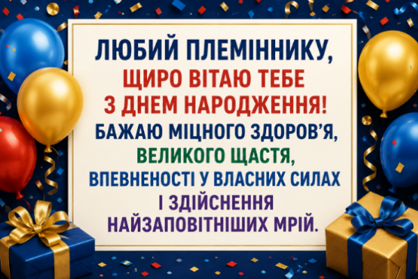 Душевні привітання з днем народження племіннику картинка