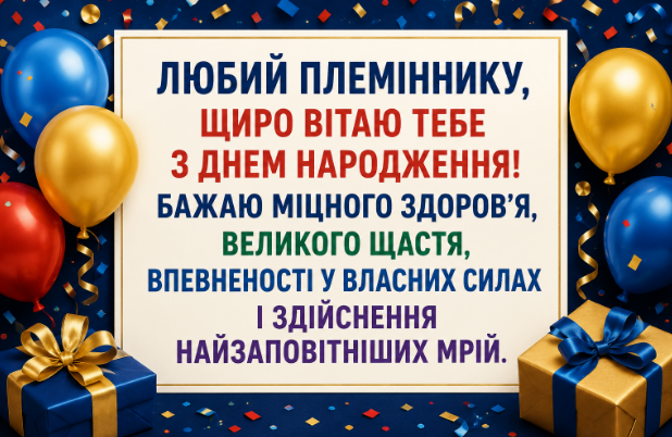 Душевні привітання з днем народження племіннику картинка