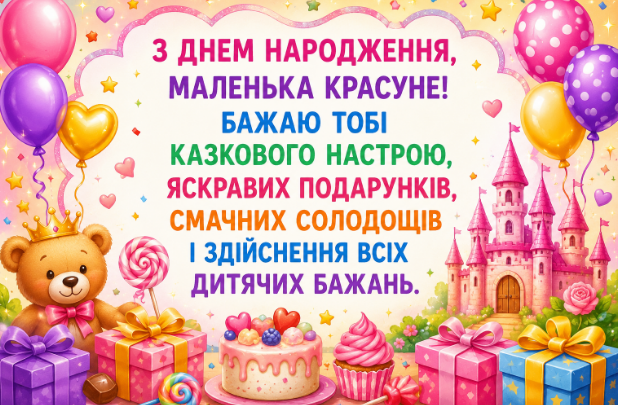 Душевні привітання з днем народження дівчинці своїми словами українською