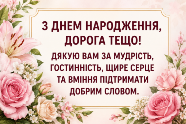 Душевні привітання з днем народження тещі картинка