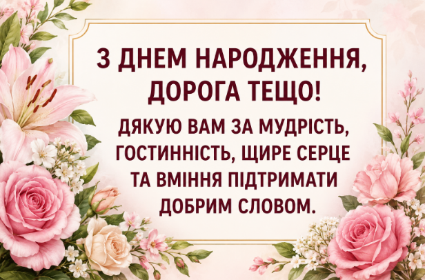 Душевні привітання з днем народження тещі картинка