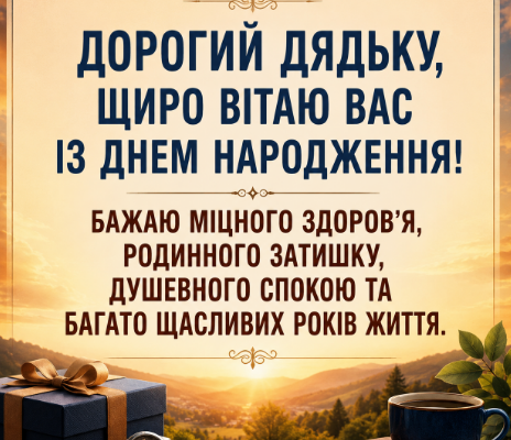 Душевні привітання з днем народження дядьку відкритка