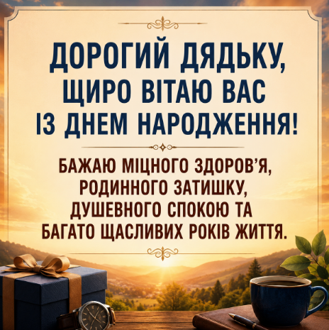 Душевні привітання з днем народження дядьку відкритка