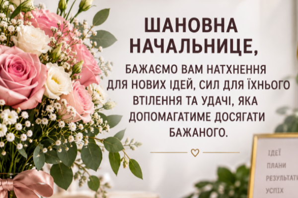 з днем народження начальниці листівка