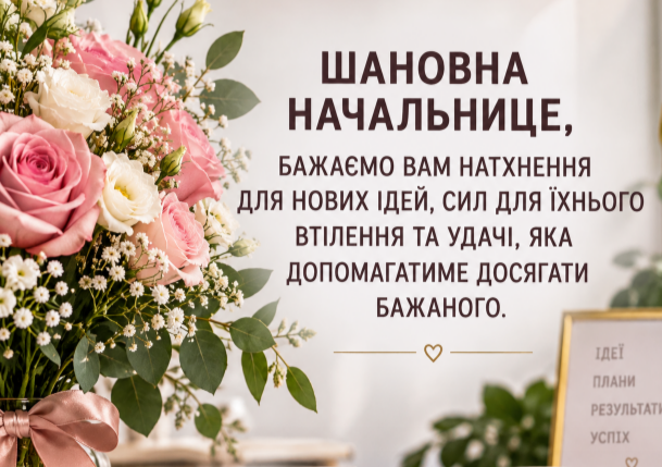 з днем народження начальниці листівка