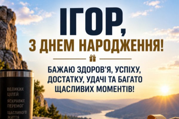 З днем народження Ігор відкритка