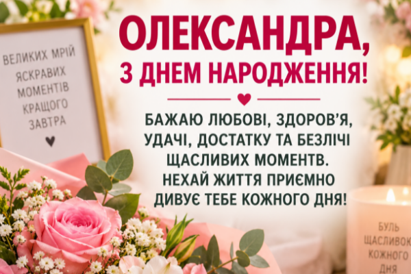З днем народження Олександра листівка