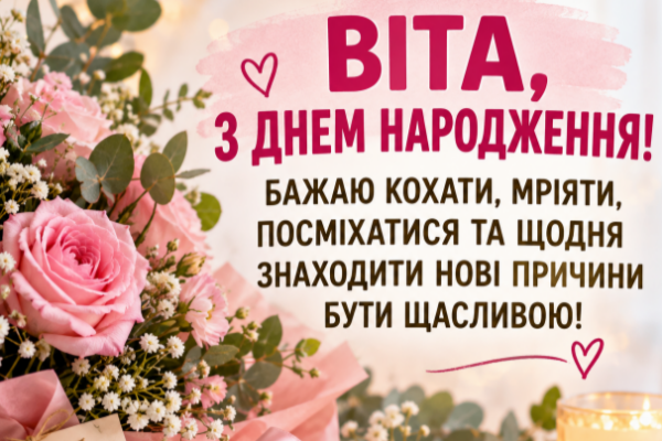 Віта з днем народження листівка