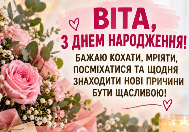 Віта з днем народження листівка
